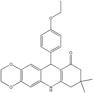 11-(4-ethoxyphenyl)-8,8-dimethyl-2,3,6,7,9,11-hexahydro-[1,4]benzodioxino[6,7-b]quinolin-10-one Struktur