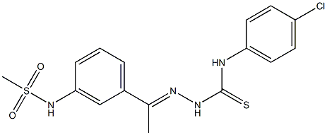 1-(4-chlorophenyl)-3-[(E)-1-[3-(methanesulfonamido)phenyl]ethylideneamino]thiourea Struktur