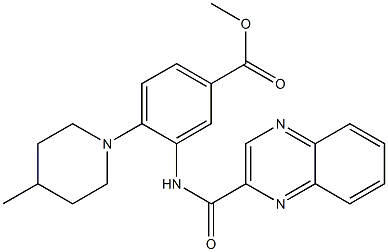 methyl 4-(4-methylpiperidin-1-yl)-3-(quinoxaline-2-carbonylamino)benzoate Struktur