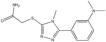 2-[[5-[3-(dimethylamino)phenyl]-4-methyl-1,2,4-triazol-3-yl]sulfanyl]acetamide Struktur