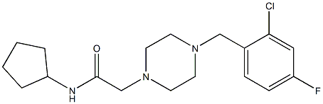 2-[4-[(2-chloro-4-fluorophenyl)methyl]piperazin-1-yl]-N-cyclopentylacetamide Struktur