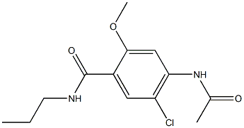 4-acetamido-5-chloro-2-methoxy-N-propylbenzamide Struktur