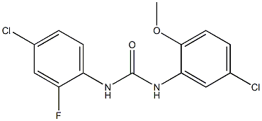 1-(4-chloro-2-fluorophenyl)-3-(5-chloro-2-methoxyphenyl)urea Struktur