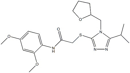 N-(2,4-dimethoxyphenyl)-2-[[4-(oxolan-2-ylmethyl)-5-propan-2-yl-1,2,4-triazol-3-yl]sulfanyl]acetamide Struktur