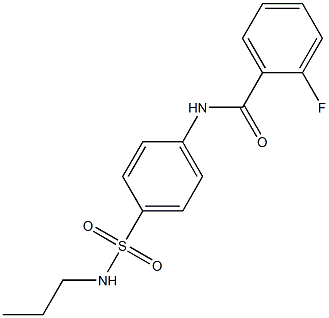 2-fluoro-N-[4-(propylsulfamoyl)phenyl]benzamide Struktur