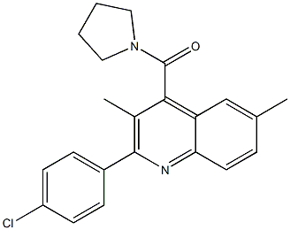 [2-(4-chlorophenyl)-3,6-dimethylquinolin-4-yl]-pyrrolidin-1-ylmethanone Struktur