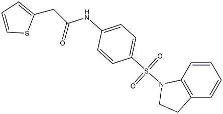 N-[4-(2,3-dihydroindol-1-ylsulfonyl)phenyl]-2-thiophen-2-ylacetamide Struktur