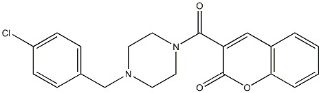 3-[4-[(4-chlorophenyl)methyl]piperazine-1-carbonyl]chromen-2-one Struktur