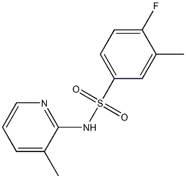 4-fluoro-3-methyl-N-(3-methylpyridin-2-yl)benzenesulfonamide Struktur