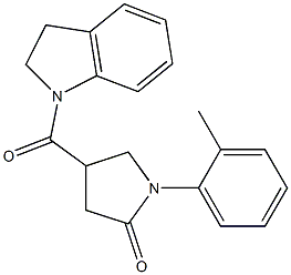 4-(2,3-dihydroindole-1-carbonyl)-1-(2-methylphenyl)pyrrolidin-2-one Struktur