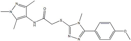 2-[[5-(4-methoxyphenyl)-4-methyl-1,2,4-triazol-3-yl]sulfanyl]-N-(1,3,5-trimethylpyrazol-4-yl)acetamide Struktur