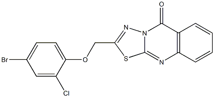 2-[(4-bromo-2-chlorophenoxy)methyl]-[1,3,4]thiadiazolo[2,3-b]quinazolin-5-one Struktur