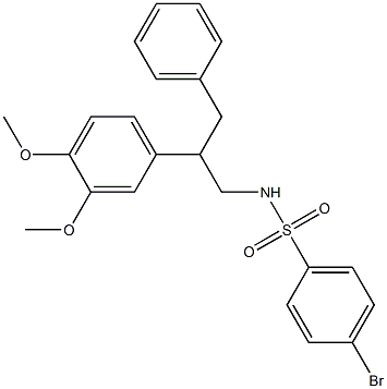 4-bromo-N-[2-(3,4-dimethoxyphenyl)-3-phenylpropyl]benzenesulfonamide Struktur