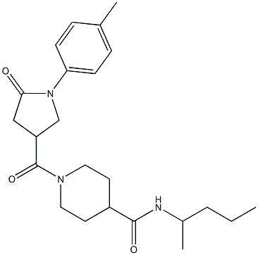 1-[1-(4-methylphenyl)-5-oxopyrrolidine-3-carbonyl]-N-pentan-2-ylpiperidine-4-carboxamide Struktur