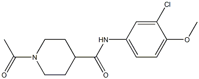 1-acetyl-N-(3-chloro-4-methoxyphenyl)piperidine-4-carboxamide Struktur