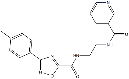 3-(4-methylphenyl)-N-[2-(pyridine-3-carbonylamino)ethyl]-1,2,4-oxadiazole-5-carboxamide Struktur