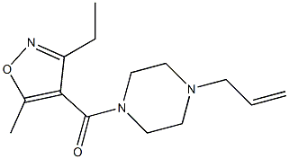 (3-ethyl-5-methyl-1,2-oxazol-4-yl)-(4-prop-2-enylpiperazin-1-yl)methanone Struktur