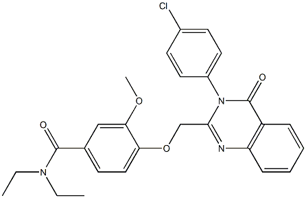 4-[[3-(4-chlorophenyl)-4-oxoquinazolin-2-yl]methoxy]-N,N-diethyl-3-methoxybenzamide Struktur