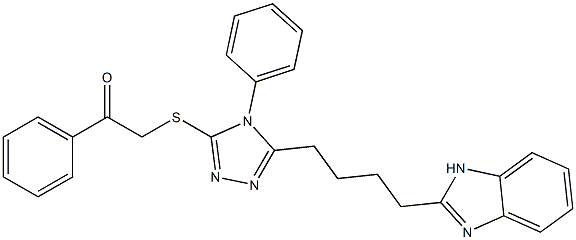 2-[[5-[4-(1H-benzimidazol-2-yl)butyl]-4-phenyl-1,2,4-triazol-3-yl]sulfanyl]-1-phenylethanone Struktur