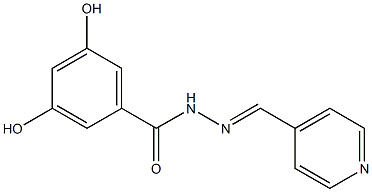 3,5-dihydroxy-N-[(E)-pyridin-4-ylmethylideneamino]benzamide Struktur