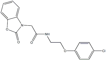 N-[2-(4-chlorophenoxy)ethyl]-2-(2-oxo-1,3-benzoxazol-3-yl)acetamide Struktur