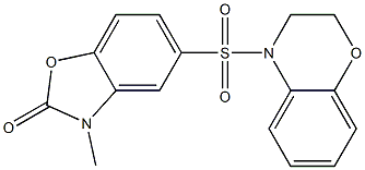 5-(2,3-dihydro-1,4-benzoxazin-4-ylsulfonyl)-3-methyl-1,3-benzoxazol-2-one Struktur