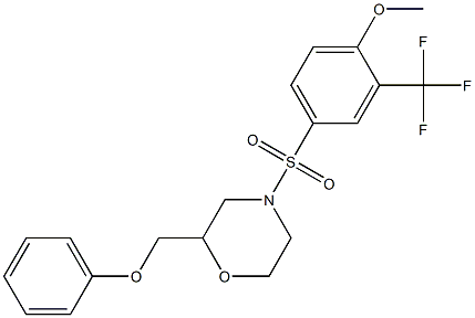 4-[4-methoxy-3-(trifluoromethyl)phenyl]sulfonyl-2-(phenoxymethyl)morpholine Struktur