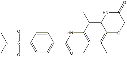 4-(dimethylsulfamoyl)-N-(5,7,8-trimethyl-3-oxo-4H-1,4-benzoxazin-6-yl)benzamide Struktur