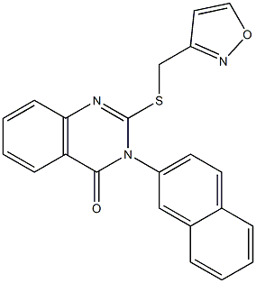 3-naphthalen-2-yl-2-(1,2-oxazol-3-ylmethylsulfanyl)quinazolin-4-one Struktur