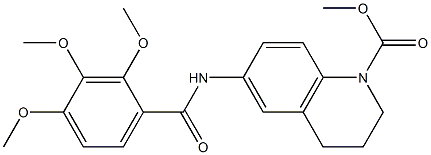 methyl 6-[(2,3,4-trimethoxybenzoyl)amino]-3,4-dihydro-2H-quinoline-1-carboxylate Struktur