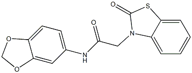 N-(1,3-benzodioxol-5-yl)-2-(2-oxo-1,3-benzothiazol-3-yl)acetamide Structure