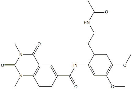 N-[2-(2-acetamidoethyl)-4,5-dimethoxyphenyl]-1,3-dimethyl-2,4-dioxoquinazoline-6-carboxamide Struktur