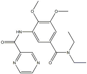 N-[5-(diethylcarbamoyl)-2,3-dimethoxyphenyl]pyrazine-2-carboxamide Struktur