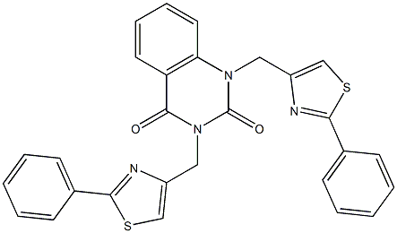 1,3-bis[(2-phenyl-1,3-thiazol-4-yl)methyl]quinazoline-2,4-dione Struktur