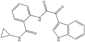 N-cyclopropyl-2-[[2-(1H-indol-3-yl)-2-oxoacetyl]amino]benzamide Struktur