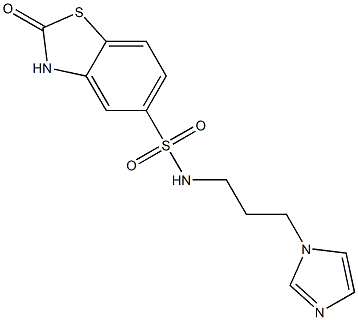 N-(3-imidazol-1-ylpropyl)-2-oxo-3H-1,3-benzothiazole-5-sulfonamide Struktur