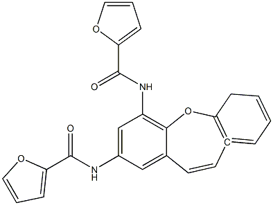 N-[4-(furan-2-carbonylamino)-5,6-dihydrobenzo[b][1]benzoxepin-2-yl]furan-2-carboxamide Struktur