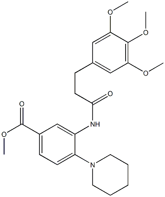 methyl 4-piperidin-1-yl-3-[3-(3,4,5-trimethoxyphenyl)propanoylamino]benzoate Struktur