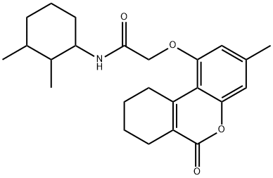 N-(2,3-dimethylcyclohexyl)-2-[(3-methyl-6-oxo-7,8,9,10-tetrahydrobenzo[c]chromen-1-yl)oxy]acetamide Struktur