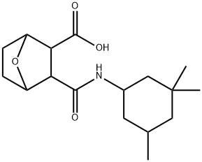 2-[(3,3,5-trimethylcyclohexyl)carbamoyl]-7-oxabicyclo[2.2.1]heptane-3-carboxylic acid Struktur