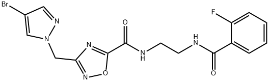 3-[(4-bromopyrazol-1-yl)methyl]-N-[2-[(2-fluorobenzoyl)amino]ethyl]-1,2,4-oxadiazole-5-carboxamide Struktur