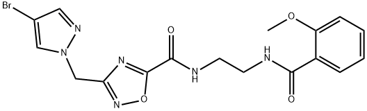 3-[(4-bromopyrazol-1-yl)methyl]-N-[2-[(2-methoxybenzoyl)amino]ethyl]-1,2,4-oxadiazole-5-carboxamide Struktur