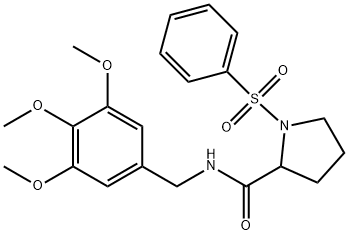 1-(benzenesulfonyl)-N-[(3,4,5-trimethoxyphenyl)methyl]pyrrolidine-2-carboxamide Struktur