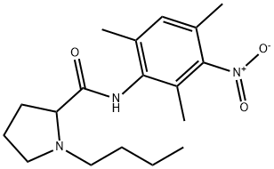 1-butyl-N-(2,4,6-trimethyl-3-nitrophenyl)pyrrolidine-2-carboxamide Struktur