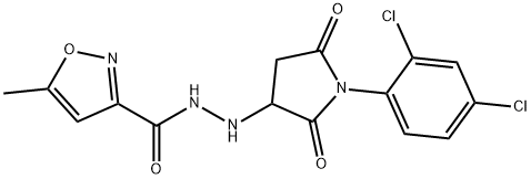 N'-[1-(2,4-dichlorophenyl)-2,5-dioxopyrrolidin-3-yl]-5-methyl-1,2-oxazole-3-carbohydrazide Struktur