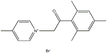 2-(4-methylpyridin-1-ium-1-yl)-1-(2,4,6-trimethylphenyl)ethanone bromide Struktur