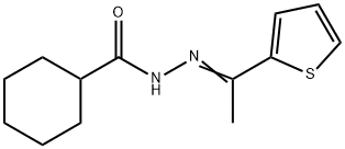 N-[(E)-1-thiophen-2-ylethylideneamino]cyclohexanecarboxamide Struktur