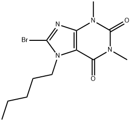 8-bromo-1,3-dimethyl-7-pentylpurine-2,6-dione Struktur