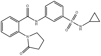 N-[3-(cyclopropylsulfamoyl)phenyl]-2-(2-oxopyrrolidin-1-yl)benzamide Struktur