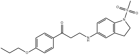 3-[(1-methylsulfonyl-2,3-dihydroindol-5-yl)amino]-1-(4-propoxyphenyl)propan-1-one Struktur